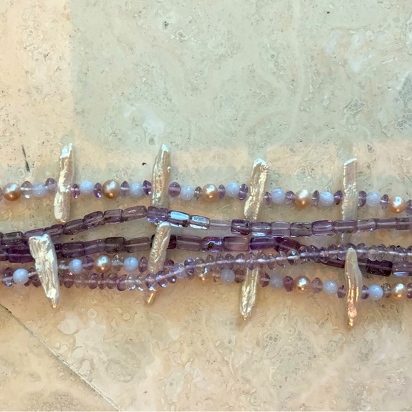 Beautiful Pearl & Amethyst Bracelet - Picture 5 of 5